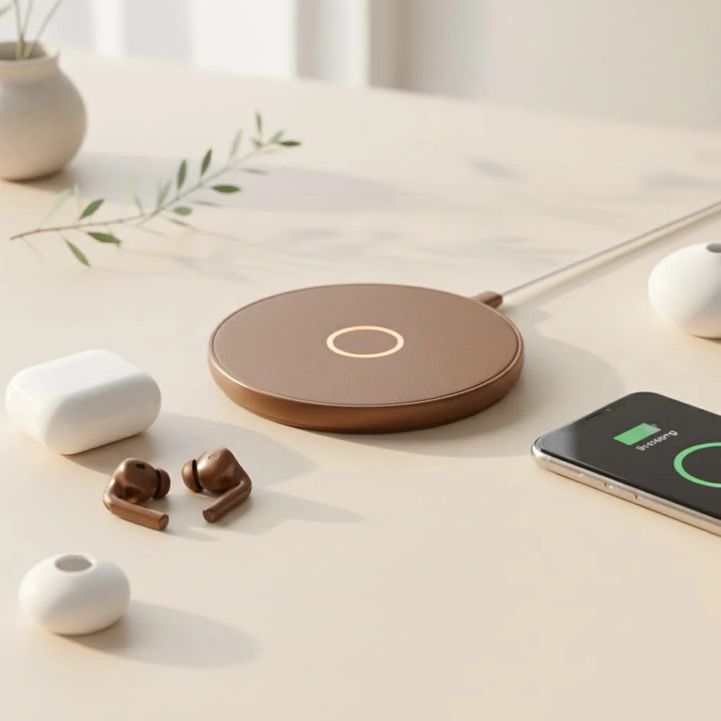 iPhone 11 charging wirelessly on a sleek pad