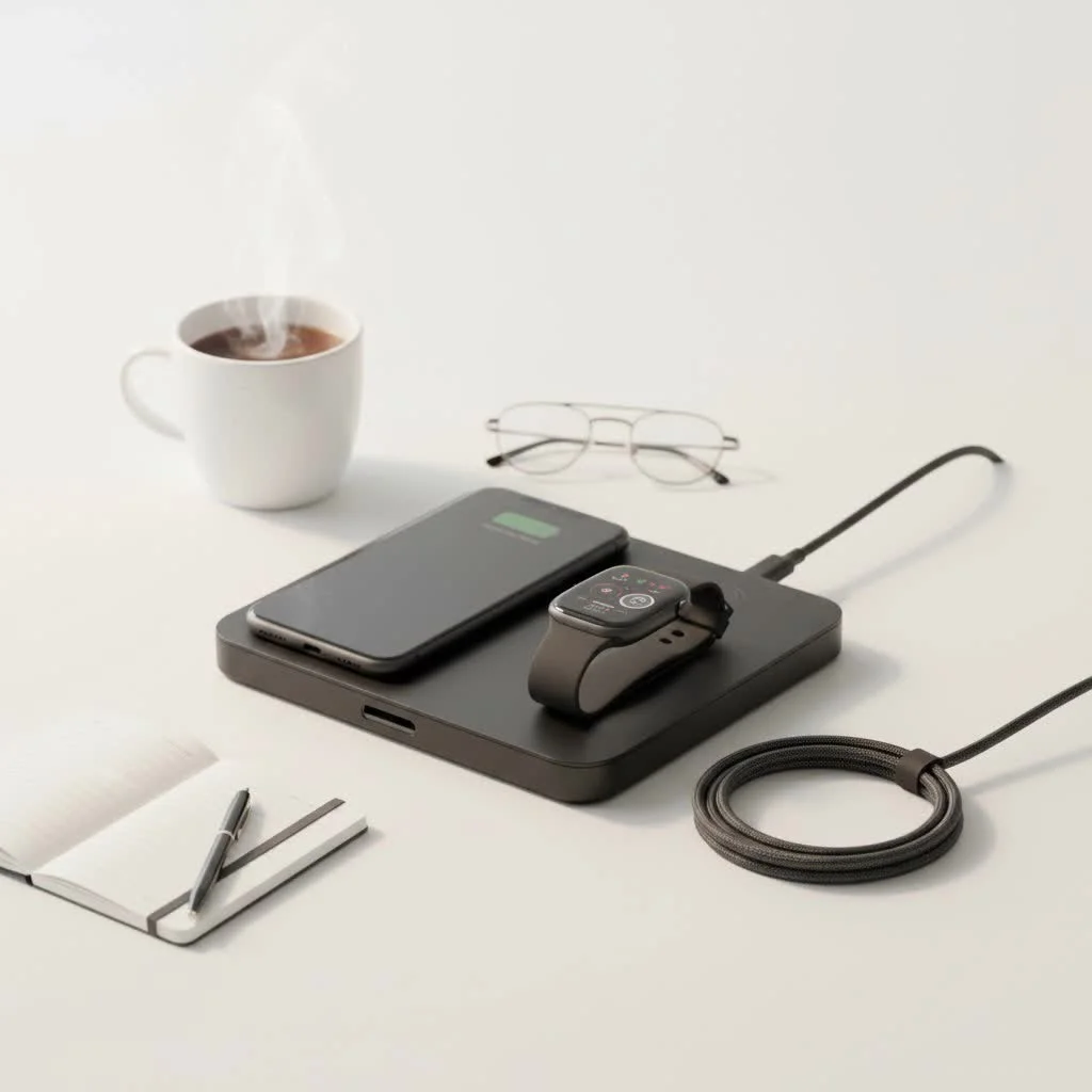 Mophie wireless charging pad with a smartphone